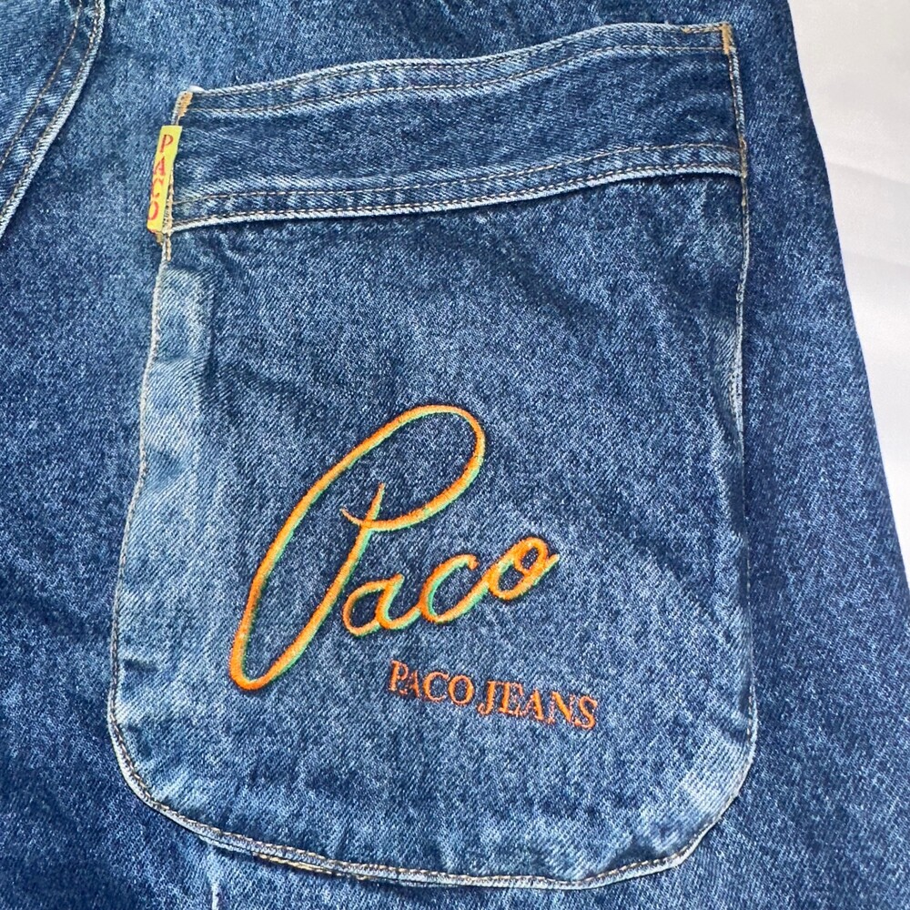 Vintage Paco Jeans Men’s 32 Baggy Wide Leg Y2K Hip Hop Embroidered Denim - Picture 8 of 15
